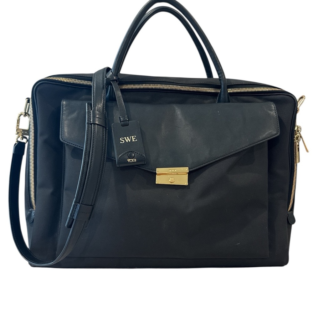 Tumi Larkin Erin black Leather and nylon Briefcase